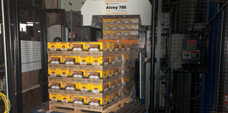 Alvey 780 palletizer with Boulevard Brewing beer cases